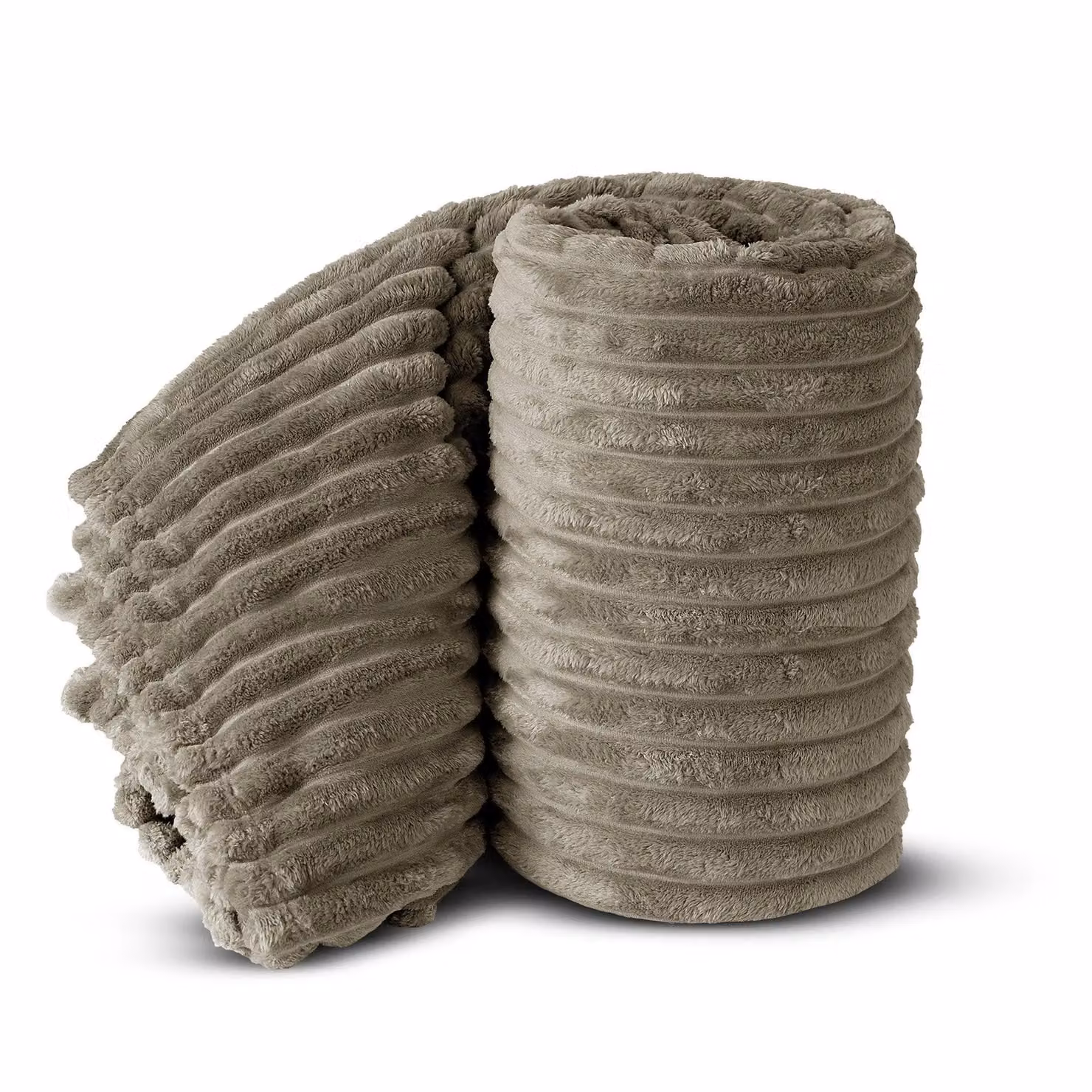Velosso Super Soft Chunky Cord Blanket Throw in Beige, W: 150 cm, L: 200 cm – 2