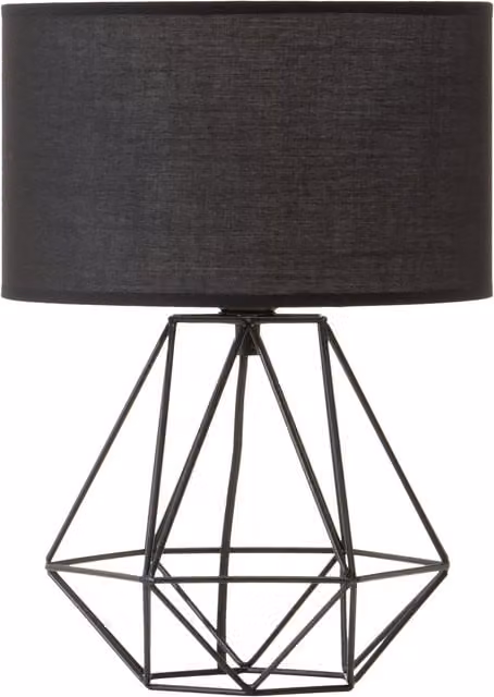 Interiors by Premier Wyra Black Shade Table Lamp in Black