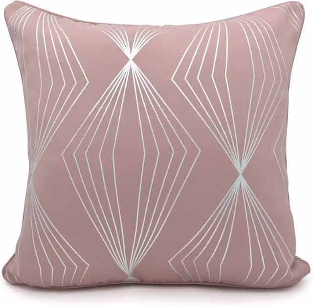 Velosso Modern Graphic Pink Square Polyester Cushion