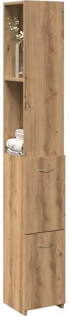Berkfield Home Artisan Oak Bathroom Cabinet in Brown, W/D/H: 25 x 25 x 170 cm – 1