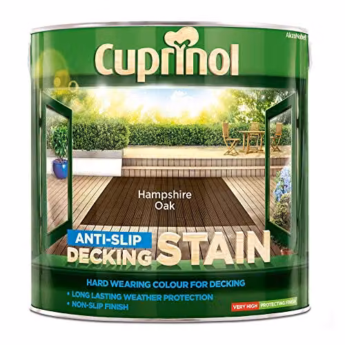 Cuprinol Anti Slip Decking Stain in Hampshire Oak, 2.5 l – 2