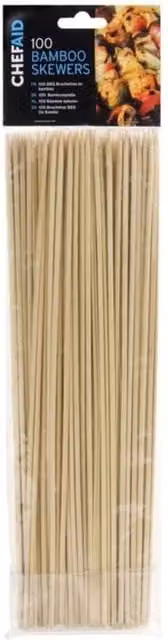 Chef Aid Round Bamboo Skewers, Beige, Pack of 100 – 1