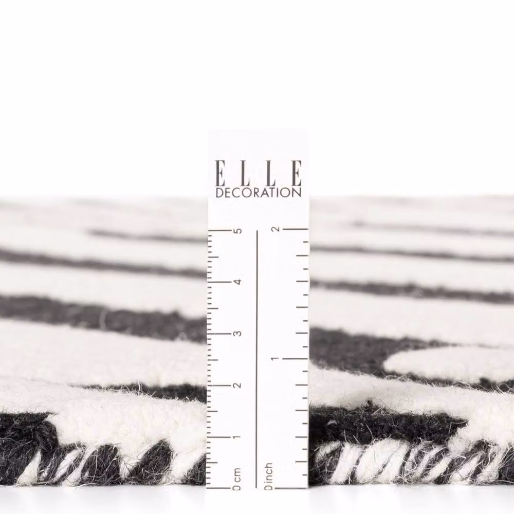 Ted Baker Flux Handwoven Wool Geometric Rug in Black and White, W: 160 cm, D: 230 cm – 6