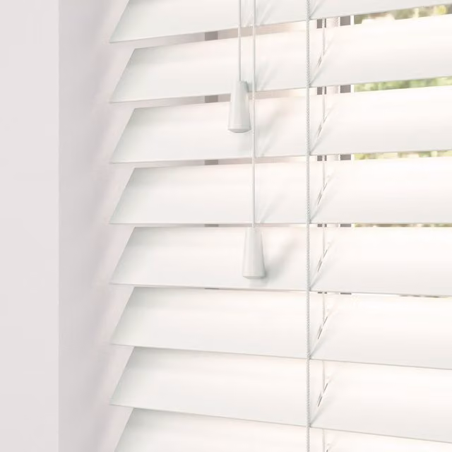Terrys Elementi Fauxwood Made To Measure Venetian Blind, 50mm, White