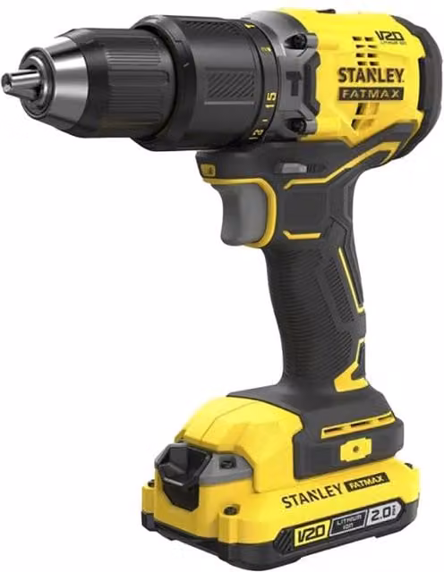 Stanley Yellow Brushless Cordless Hammer Drill with Rechargeable Battery – 1