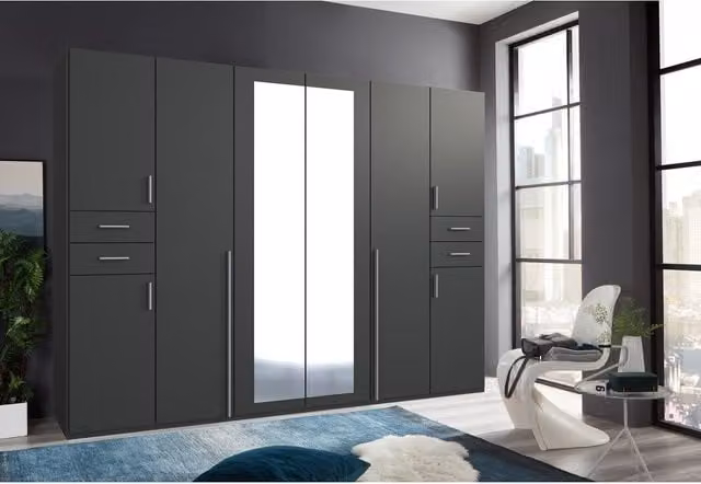 Tjs Vegas 6 Door Wardrobe in Matt Grey