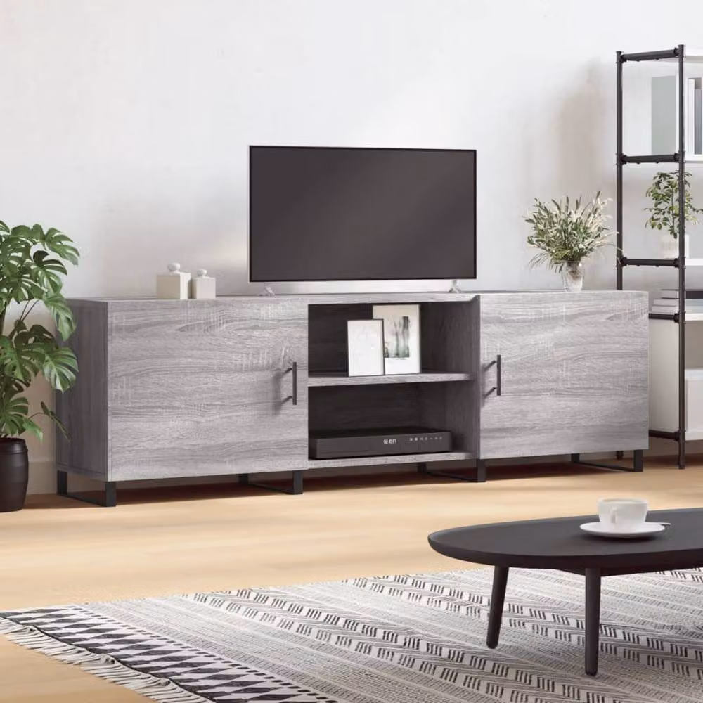 Berkfield Home Modern Grey Sonoma TV Cabinet W/D/H: 150 x 30 x 50 cm – 2