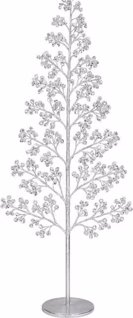 Pegdev Outdoor LED Christmas Tree with 1200 Warm White Lights and Silver Balls, Height: 210 cm – 1
