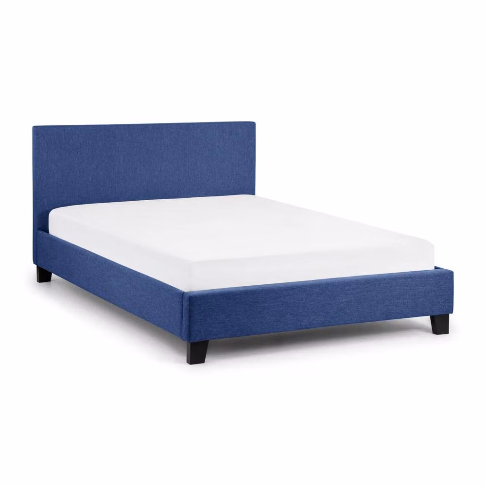 Cheshire Travertine Upholstered Bed in Dark Blue, King Size (150 x 200 cm) – 2