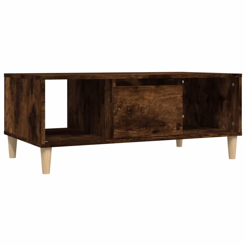Berkfield Home Smoked Oak Coffee Table in Brown, W: 90 cm, D: 50 cm, H: 36 cm – 2