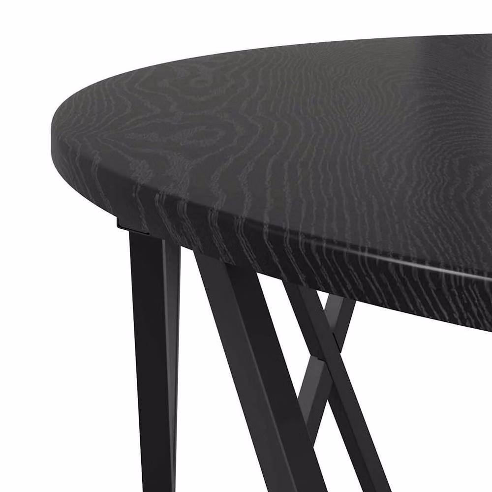 Berkfield Home Black Oak Coffee Table in Black Engineered Wood, W/D/H: 80 x 80 x 42 cm – 5