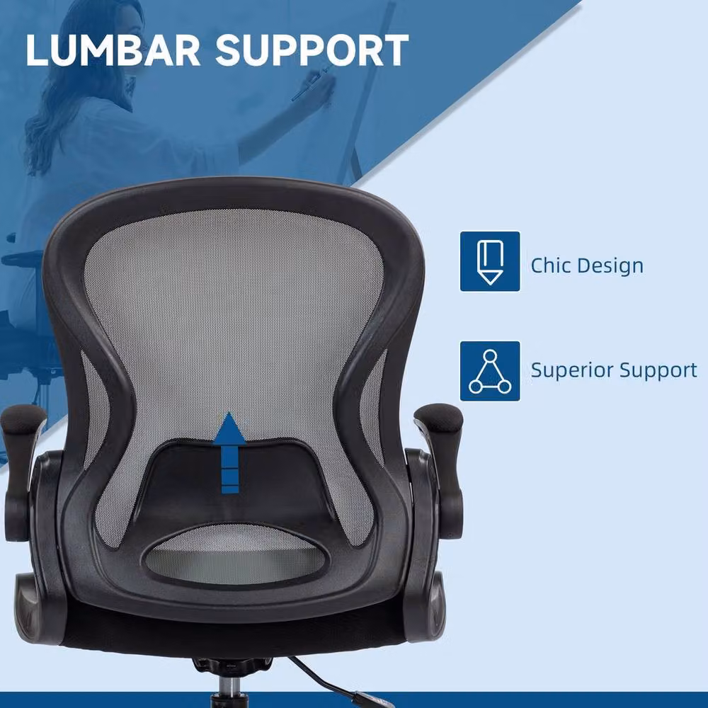 EONLION Grey Tall Drafting Office Chair with Lumbar Support, Foot Ring and Castors – 4