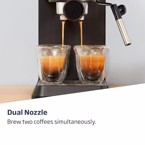 Beko CaffeExperto Manual Espresso Machine with Integrated Milk Frother and Touch Display, Black, W: 42.5 cm, D: 31.0 cm, H: 14.5 cm – 6