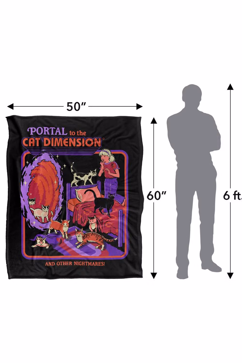 Steven Rhodes Cat Dimension Silky Touch Super Soft Fleece Throw Blanket, Multicolour, W/D/H: 152 x 127 cm – 3