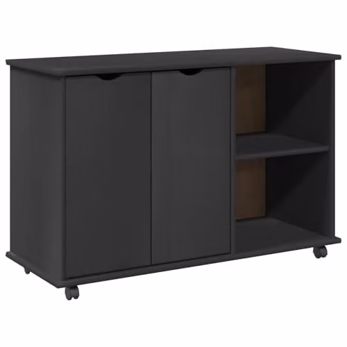 vidaXL Rolling Cabinet in Grey Solid Pine Wood W/D/H: 100 x 39 x 65.5 cm – 1
