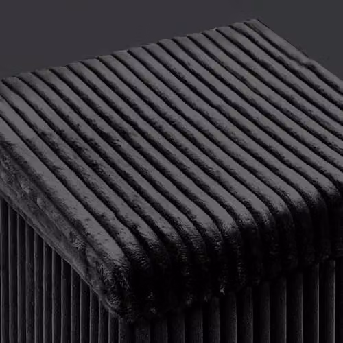 Home Republic Corduroy Ottoman Storage Box in Black, W/D/H: 38 x 38 x 38 cm – 5