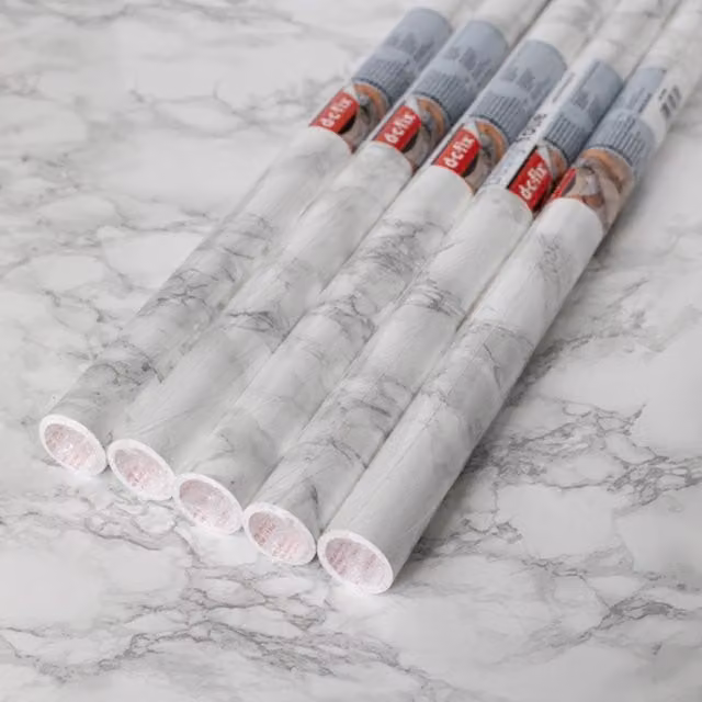 dc fix Marble Grey Self Adhesive Vinyl Wrap for Worktops and Furniture, Pack of 5, W: 67.5 cm, L: 2 m
