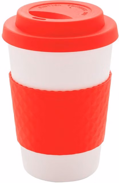 XD Design Reusable Coffee Cup with Lid, Red, 270 ml
