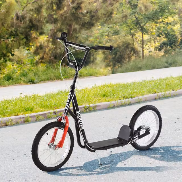 HOMCOM Kids Kick Scooter with Adjustable Handlebar and Brake, Black