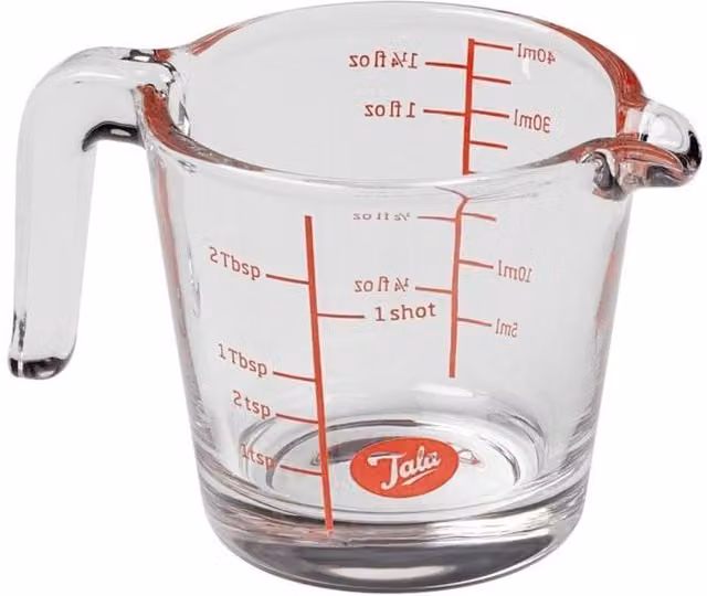 Tala Red Transparent Glass Measuring Jug, 40ml