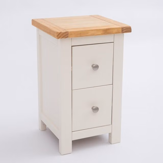 Cabinet Bits Maggiori 2 Drawer Petite Bedside Table in White Pine
