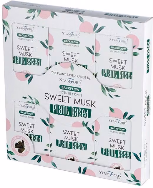 Stamford Natural Plant Based Backflow Incense Cones in Sweet Musk White
