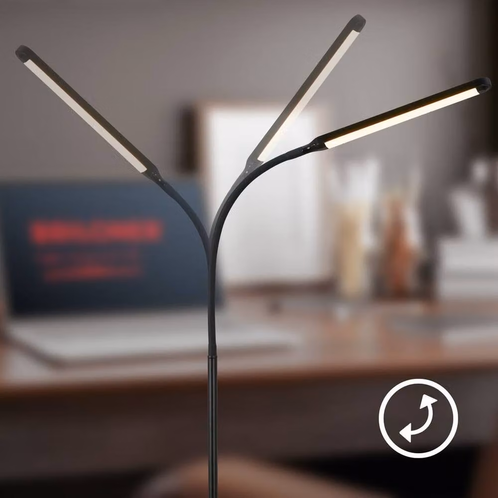 Briloner LED Floor Lamp in Black, Dimmable and Adjustable with Touch Control and USB, W/D/H: 21 x 21 x 170 cm – 3
