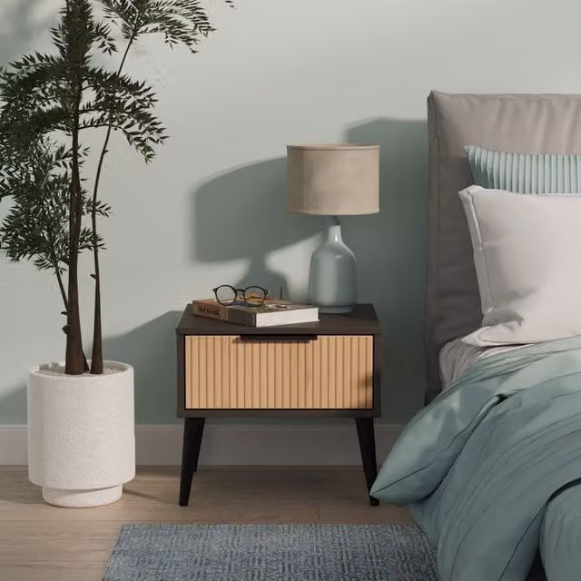 Ready Assembled 2 U Fuji 1 Drawer Bedside Table in Grey
