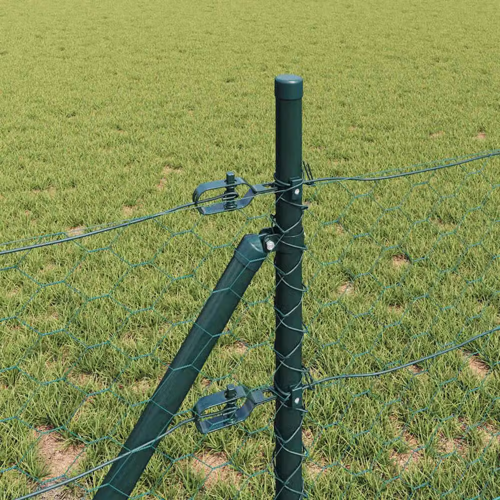 Berkfield Home Green Steel Hexagon Fence, W: 0.4 m, L: 50 m – 3