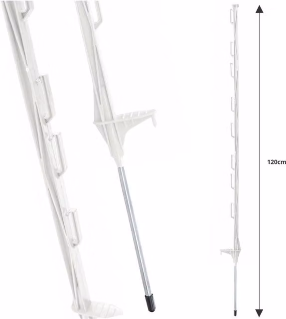 True Products 20 Pack White Plastic Electric Temporary Garden Fencing Stakes, 4ft
