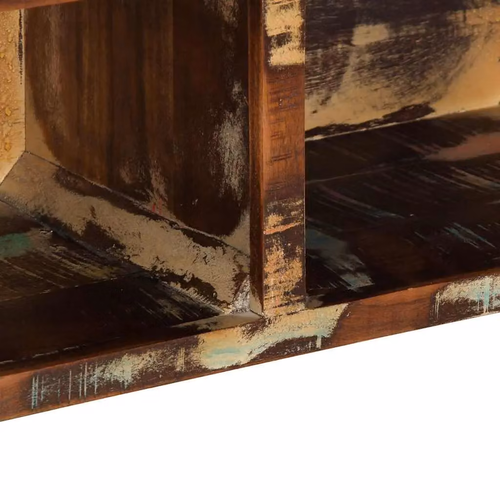 Berkfield Home Multicolour Rustic Reclaimed Solid Wood TV Cabinet, W/D/H: 80 x 30 x 25 cm – 3