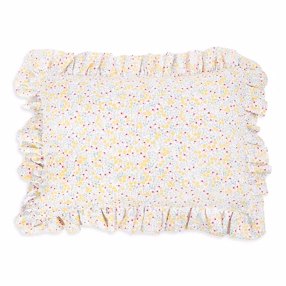 Avery Row Wildflower Garden Rectangle Linen Frill Cushion in Multicolour – 2