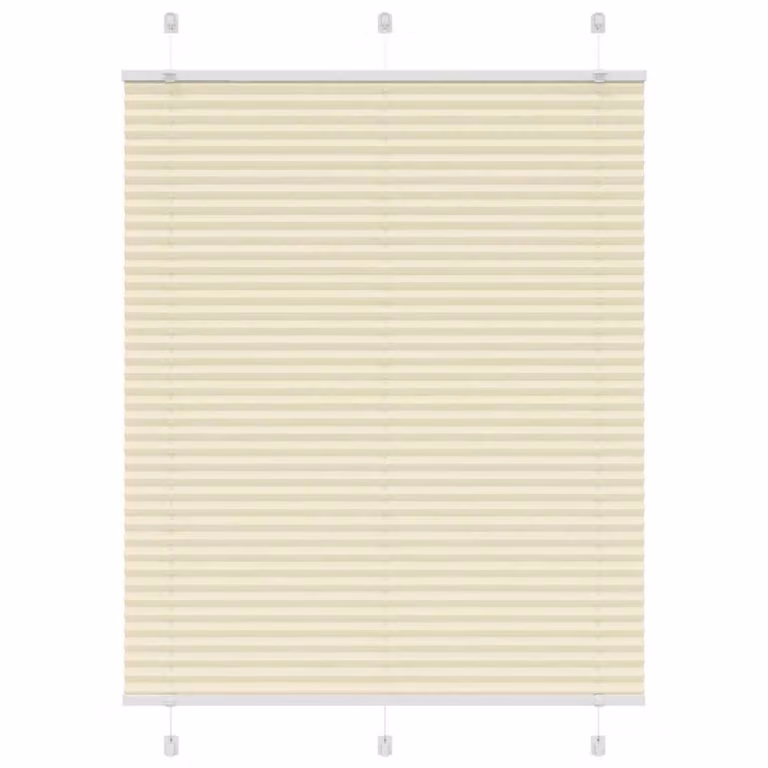 Berkfield Home Single Pleat Fabric Blind in Beige, W: 105 cm x H: 100 cm