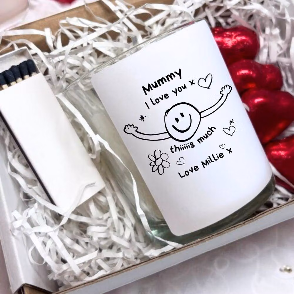 Aye Do Gifts Personalised I Love You This Much Candle Gift Set in Beige and White – 2
