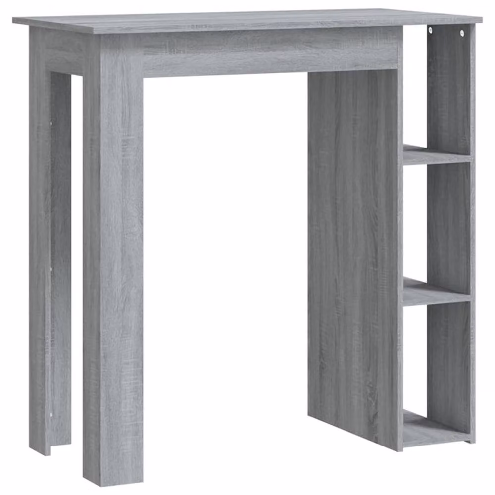 Berkfield Home Modern Bar Table with Shelf in Grey Sonoma, W/D/H: 102 x 50 x 103.5 cm – 3