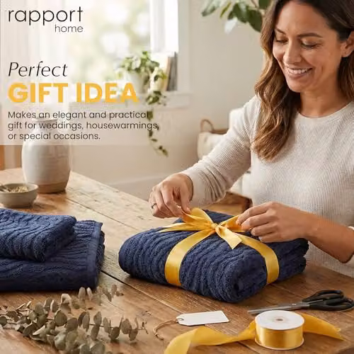 Rapport Home Safari 6-Piece Cotton Towel Bale Set in Blue, 500gsm – 6