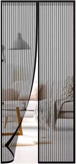 SPETLEK Black Mesh Mosquito Net Curtain, H 210 cm x W 90 cm