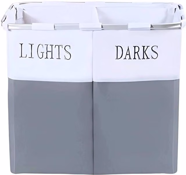Kelvenix Fabric Laundry Basket Hamper in Grey