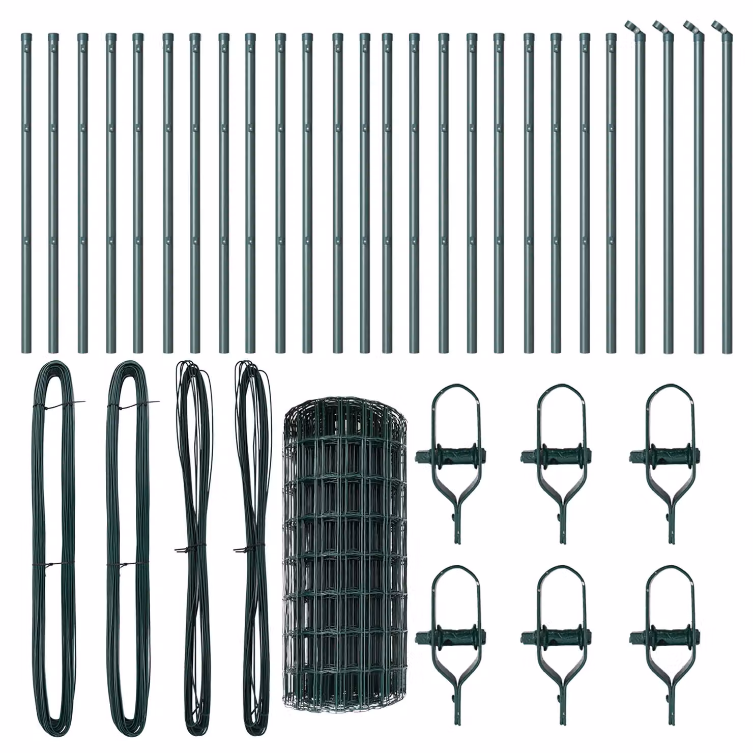 Berkfield Home Euro Fence with 13 Posts, Galvanised Steel, Green and Silver, 0.4 x 50 m – 3