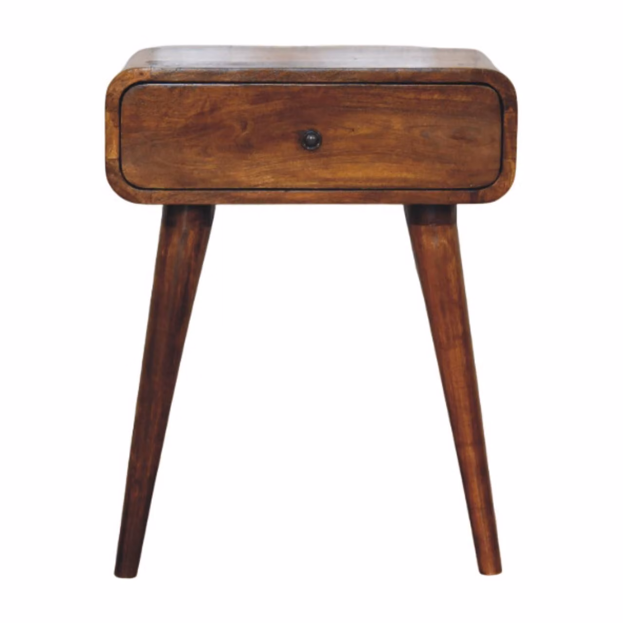 Aosom UK Avora Solid Mango Wood Bedside Table with Drawer and Nordic Legs, Brown, W/D/H: 45 x 35 x 57 cm – 2