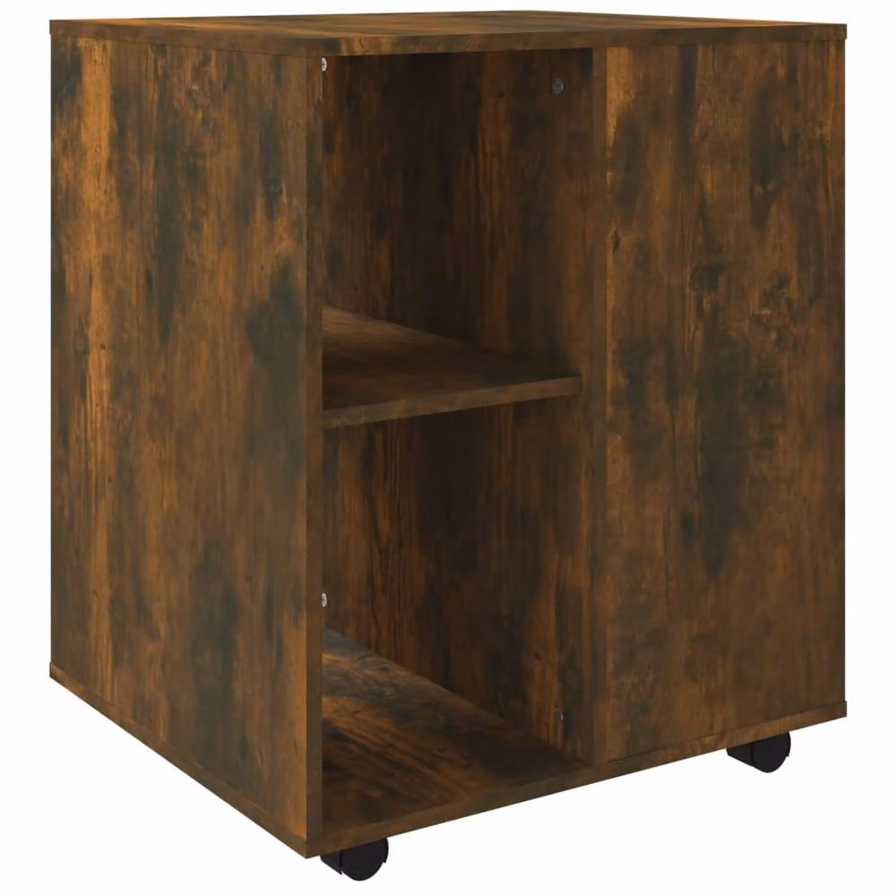 Berkfield Home Rolling Cabinet in Smoked Oak, Brown, W/D/H: 60 x 53 x 72 cm – 2