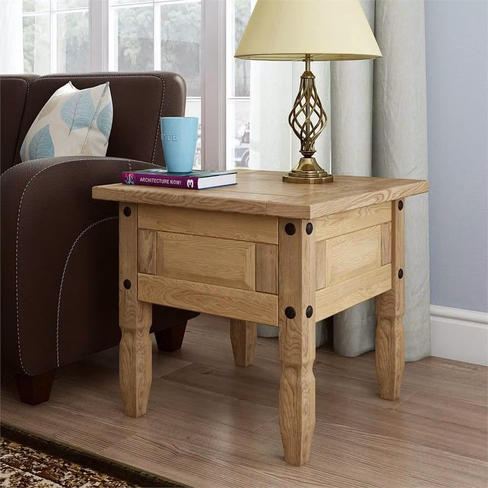 Nordara Rustic Pine Lamp Table in Tan – 3