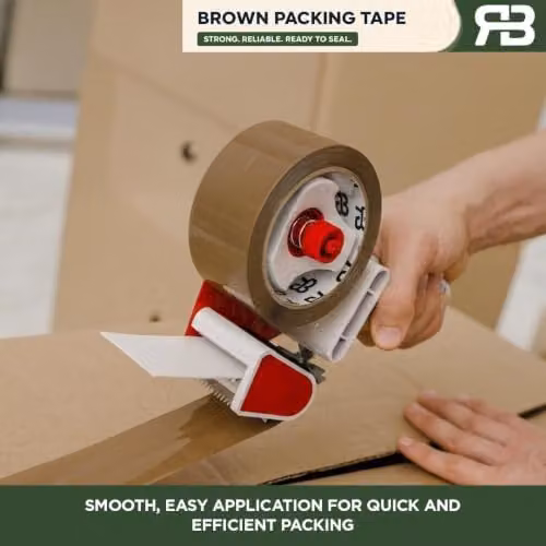 AQUARIUS Brown Packing Tape, 12 Rolls – 6