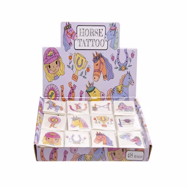 LG-Imports 144 Piece Horse Tattoo Set in White and Multicolour