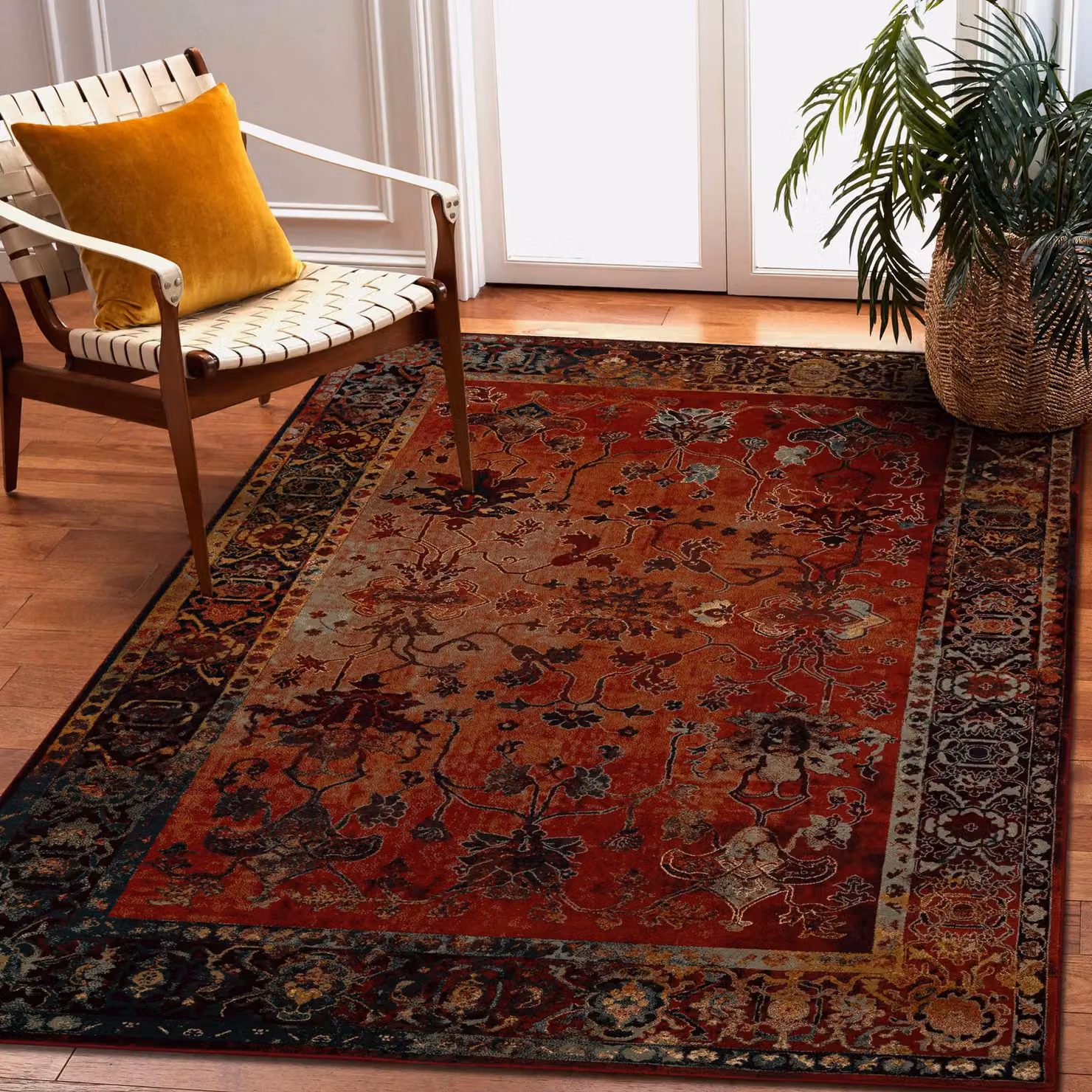 RugsX Wool Polonia Vintage Rectangular Rug in Red, W: 200 cm, L: 300 cm – 4