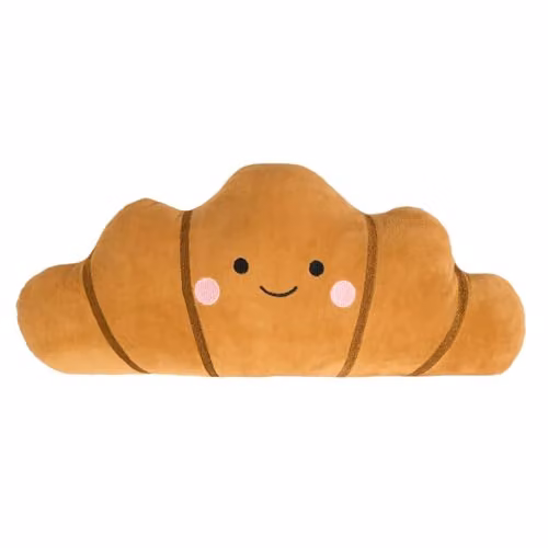 OHS Brown Croissant Shaped Plush Cushion, W: 35 cm, H: 18 cm – 1