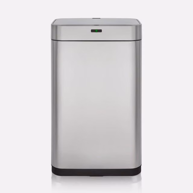 Tower T838001S Square Sensor Bin, 75L, Stainless Steel, Silver