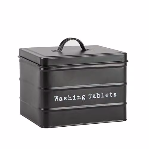 Harbour Housewares Washing Tablet Storage Container in Black