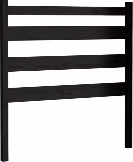 Berkfield Home Black Rustic Solid Pine Wood Bed Headboard W/D/H: 81 x 4 x 100 cm