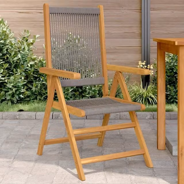 Berkfield Home Set of 2 Grey Acacia Wood and Polypropylene Garden Chairs – 1